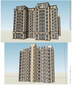 高层住宅建筑草图大师SU模型