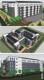 宿舍建筑草图大师SU模型