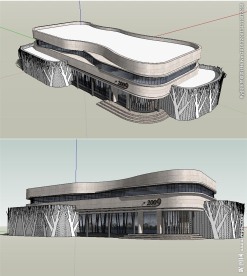 创意售楼处建筑草图大师SU模型