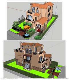 欧式别墅建筑草图大师SU模型