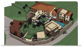 山地会所建筑设计地中海SU模型