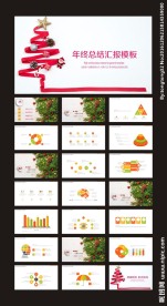 清新圣诞节年终总结汇报模板