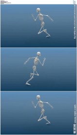 跑步奔跑时的人体骨骼动画