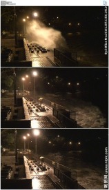 暴风海浪冲上岸边