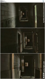 黑暗破旧的房屋走廊楼道