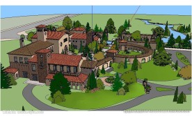 西班牙会所建筑草图大师SU模型