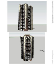 西班牙高层建筑草图大师模型