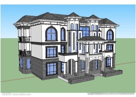 西班牙风格建筑草图大师SU模型