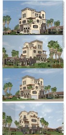 西班牙风格别墅建筑草图大师SU