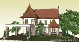 东南亚风格建筑草图大师SU模型