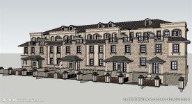 英式会所建筑草图SU模型
