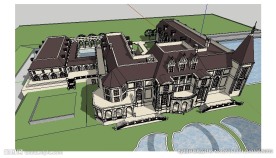 法式会所建筑草图大师SU模型