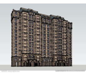 法式高层建筑草图大师SU模型
