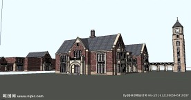 英式会所建筑草图大师SU模型