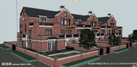 英式联排建筑草图大师SU模型