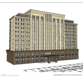 办公楼SketchUp建筑草图