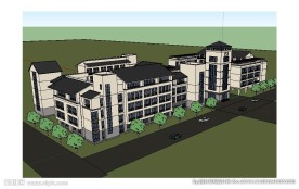 学校办公楼建筑草图大师SU模型