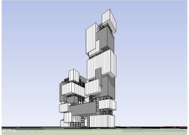 高层办公楼建筑草图大师SU