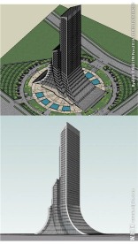 办公楼高层建筑草图大师SU模型