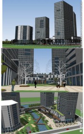 办公楼设计建筑草图大师SU模型