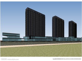 办公楼设计建筑草图大师SU模型