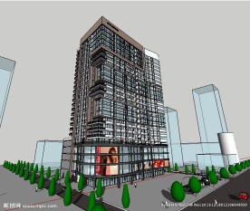 高层办公楼建筑SU模型