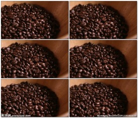 咖啡豆旋转镜头拍摄高清素材