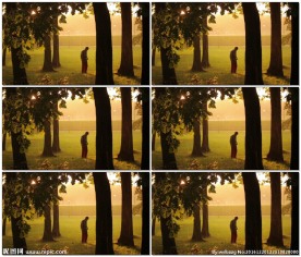 男子在雨中练习后空翻