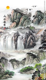 山水瀑布玄关