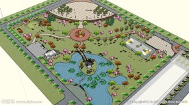 草图大师SU主题公园广场