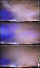 城市上空壮观震撼倾盆大雨