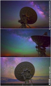 银河星空下的射电雷达