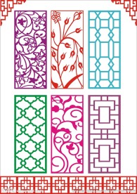 屏风隔断 移门图案