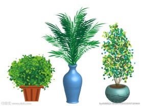 AI树木绿色植物盆栽素材