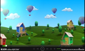 房子汽球 草原  LED