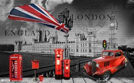 复古英伦风红色背景墙