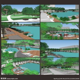 草图大师SU主题公园广场