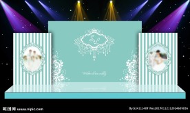 婚庆舞台背景 蓝色