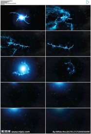 蓝色震撼能量粒子