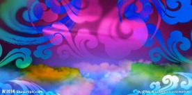 中国风戏曲彩色祥云led背景视