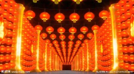春节喜庆红灯笼灯阵