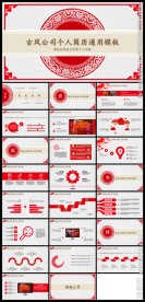 红色古风公司个人简历通用模板