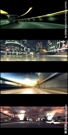 在路上主视角城市穿梭