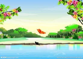 河边蝴蝶飞舞源文件