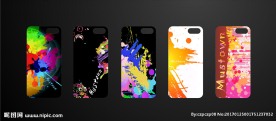 手机壳背壳涂鸦矢量图