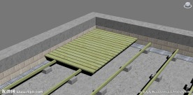 防腐木平台剖视图