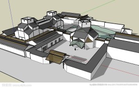 苏式博物馆建筑草图大师SU模型