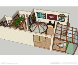 阳光房阁楼草图大师SU模型