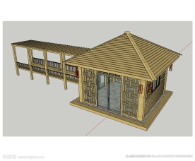 木质阳光房草图大师SU模型