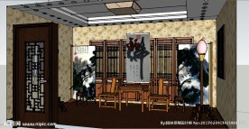 会客厅室内草图大师su模型